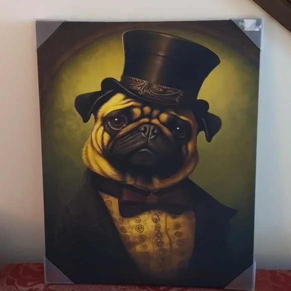 Regal Pug Portrait Canvas Art - Picture 5 of 5